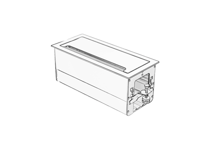 Top access non câblé Structure en acier avec panier. Petit Lg 295 mm et grand Lg 385mm Coloris blanc ou noir