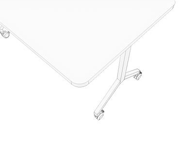 Angles arrondis avec un rayon de 50mm pour la table NOVA